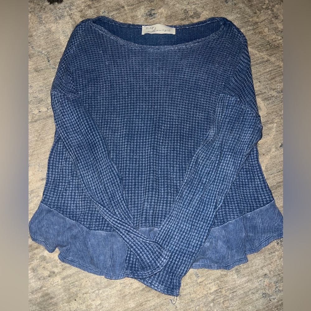 Vintage Havana Blue Waffle Knit Top